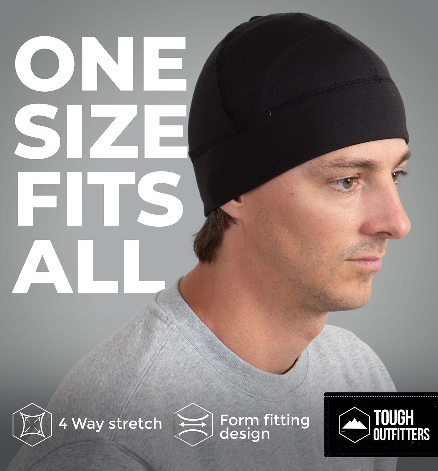 Tough Headwear Skull Cap for Men -Head Cap,Sweat Caps, Skull Cap Helmet Liner,Running Beanie,Thermal Skull Cap Football