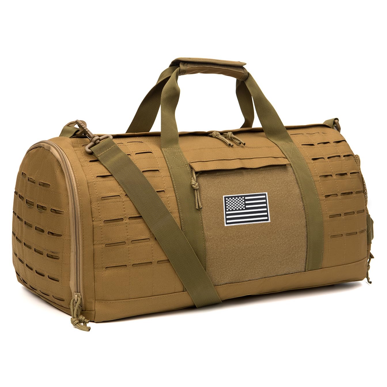 QT&QY 40L Military Tactical Duffle Bag For Men Sport Gym Bag Fitness Tote Travel Duffle Bag Training Workout Bag With Shoe Compartment Basketball Football Weekender Bag
