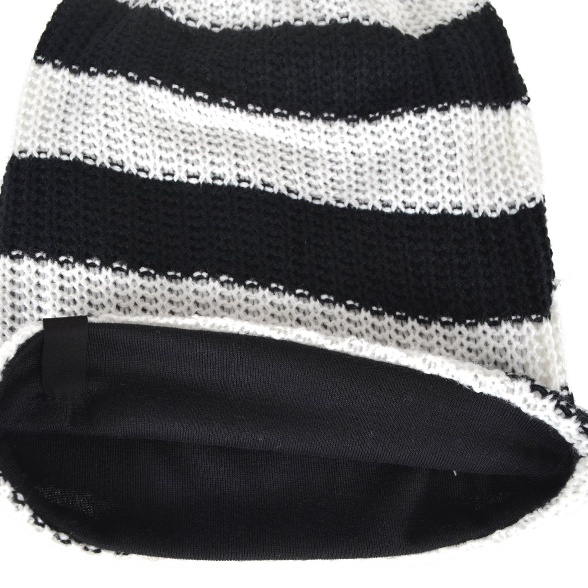 VECRY Men's Slouchy Beanie Knit Crochet Rasta Cap for Summer Winter (White/Black)