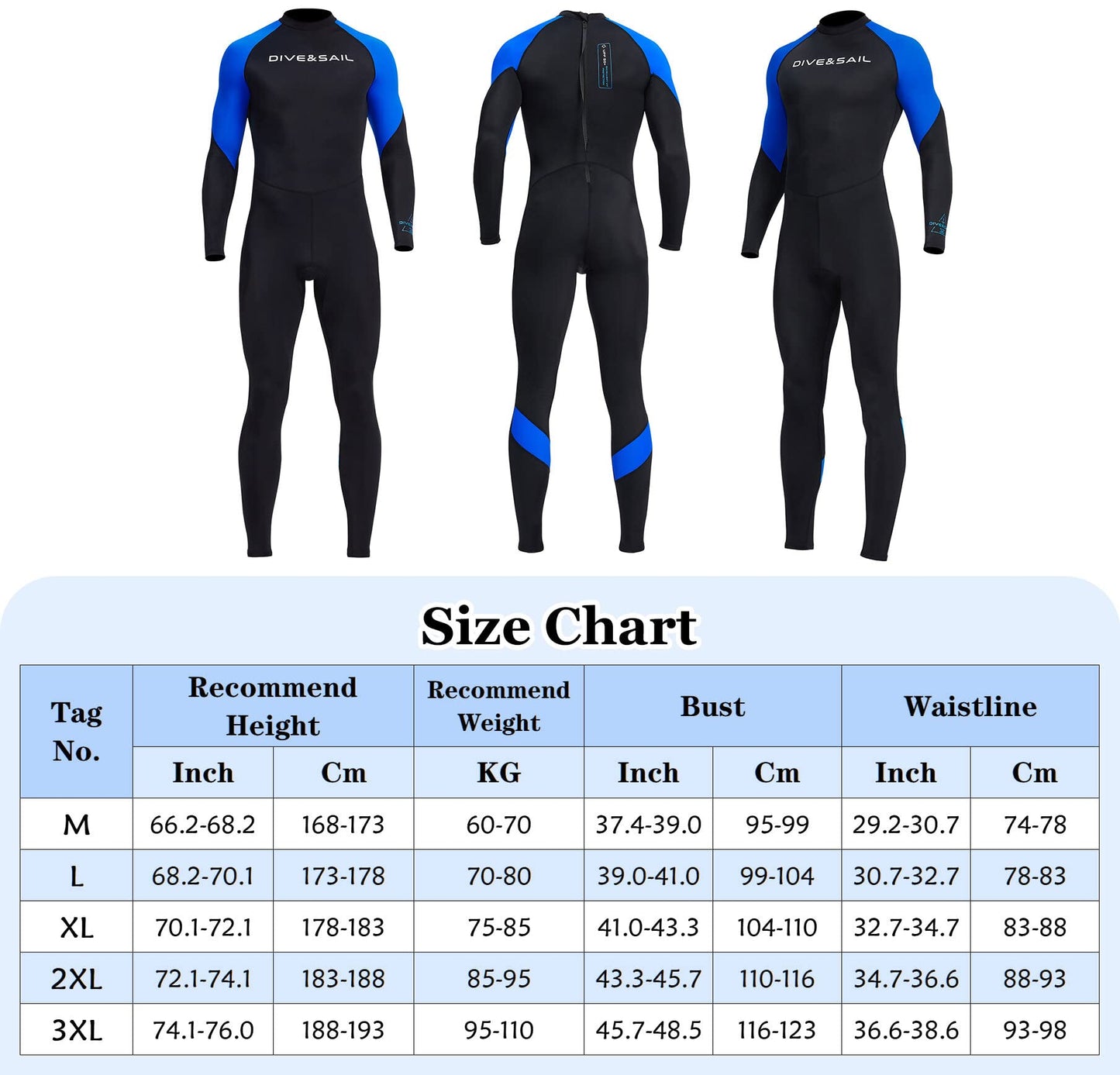 Men's Full Body Snorkeling Wetsuit Breathable Nylon UPF 50+ Rash Guard One Piece Swimsuit Long Sleeve Dive Skin Quick Dry Diving Surfing Suit Sporty Water Suit for Adult