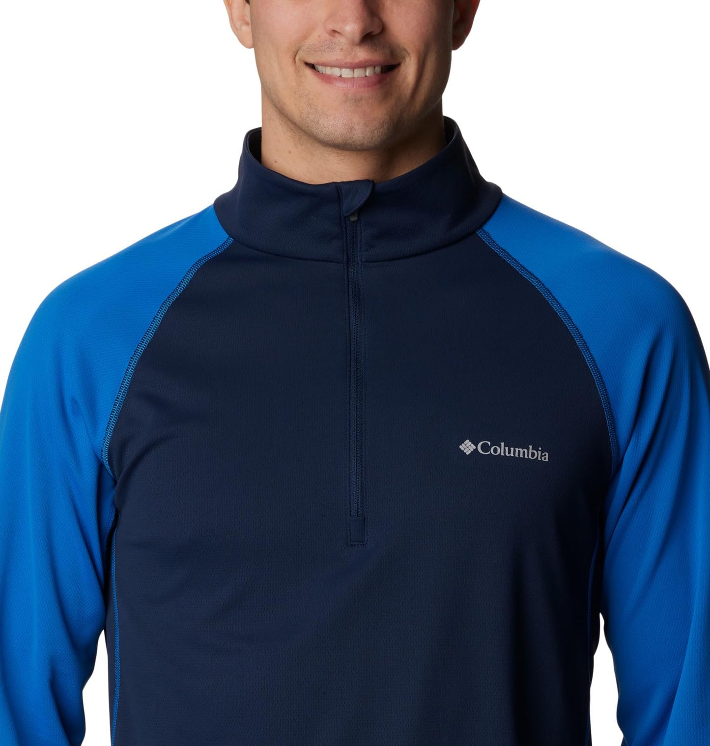 Columbia Men's Narrows Pointe Half Zip, Collegiate Navy/Bright Indigo, Small