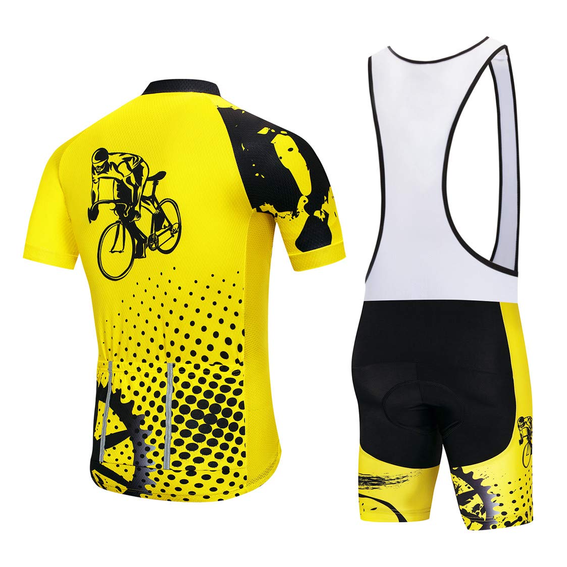 MTB Jersey Sets Mens Cycling Jersey Shorts Sleeve Bike Jersey Suits Zip Mountain Road Clothing Bicycle top Shirts Breathable Summer Pro Team Sports Racing Cycle Jersey for Male M