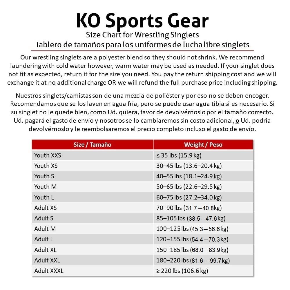 KO Sports Gear - Unisex Wrestling Singlet (Bikini, Adult X-Large)