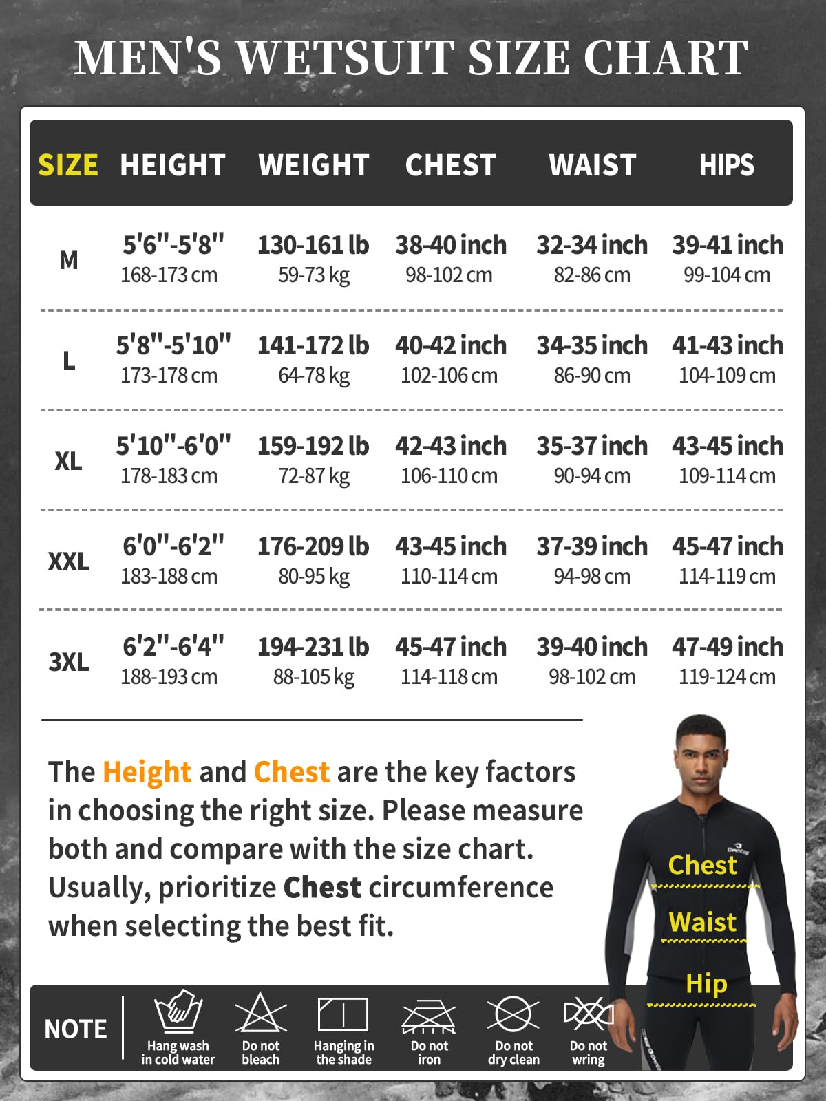 Owntop Wetsuit Top Mens, 2MM Neoprene Long Sleeves Wetsuit Jacket, Zipper Pockets, Comfort Keep Warm for Surfing, Diving, Swimming (Men's Gray, 2XL)