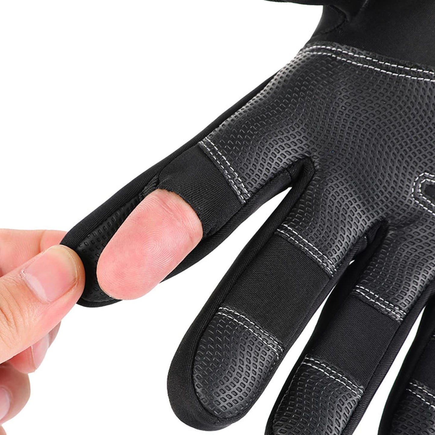 Nonazippy Men's Winter Gloves: Touchscreen, Warm Running Gloves, Ideal for Cold Weather Sports and Outdoor Activities!(Black, L)