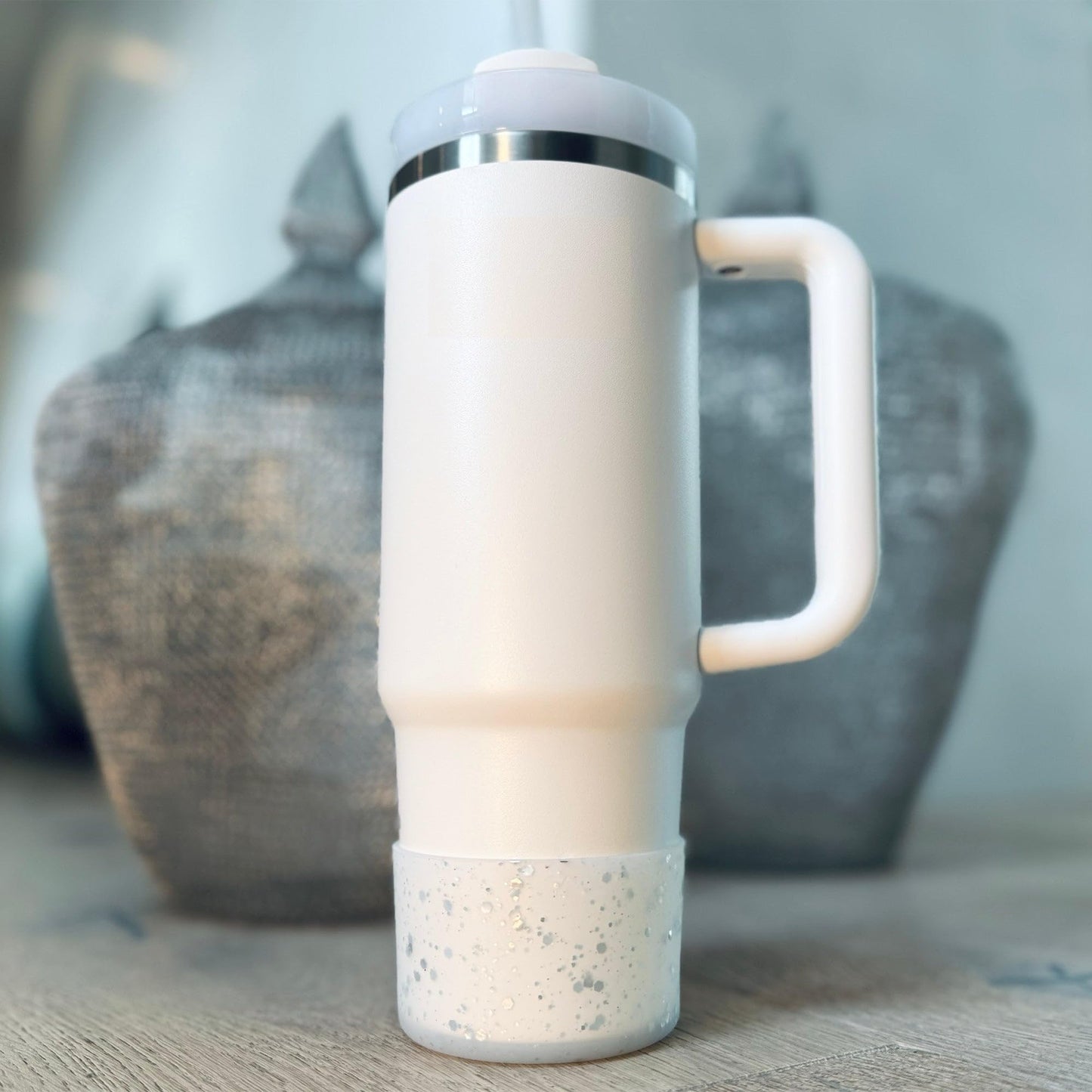 REUZBL Glow up Glitter Bottle Boot Sleeve for Stanley Tumblers 20-40oz, Hydro Flask Tumblers, Simple Modern Tumblers, Iron Flask Tumbler, Similar Tumblers, Tumbler Water Bottle Accessory