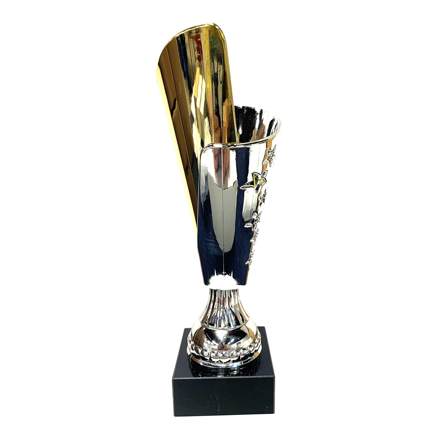 Express Medals Trophy Cup - Silver with Gold Detail Trophy for Sport Tournaments, Competitions, Recognition or Award, 9 Inches Tall x 3.25 Inches Wide