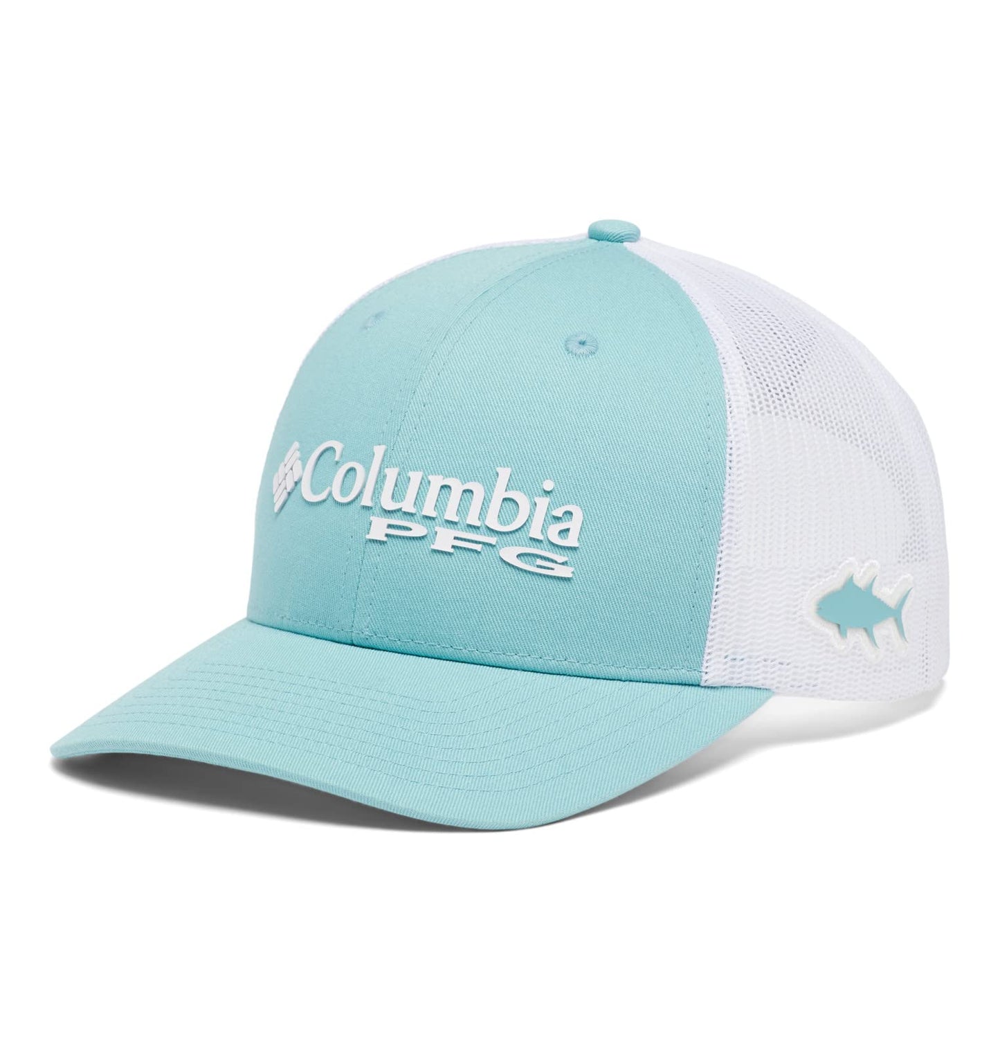Columbia Unisex PFG Logo Mesh Snap Back - Low, Sea Wave/White, One Size