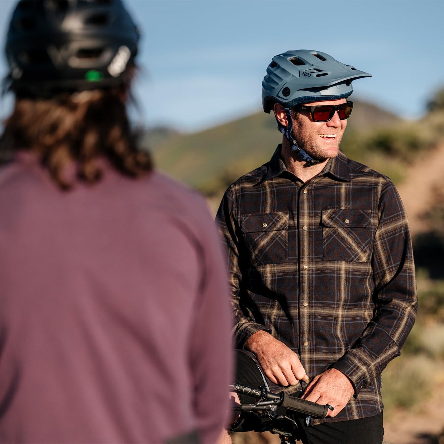 Club Ride Apparel Daniel Flannel Long Sleeve Shirt - Men's Snap Down Cycling Top - Black Bumble - Small