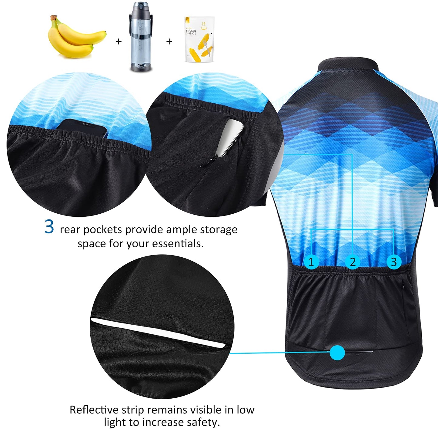 LIXADA Men's Cycling Jersey Set Bicycle Short Sleeve Set MTB Bicycle Suit Quick-Dry Breathable Shirt Pants Set