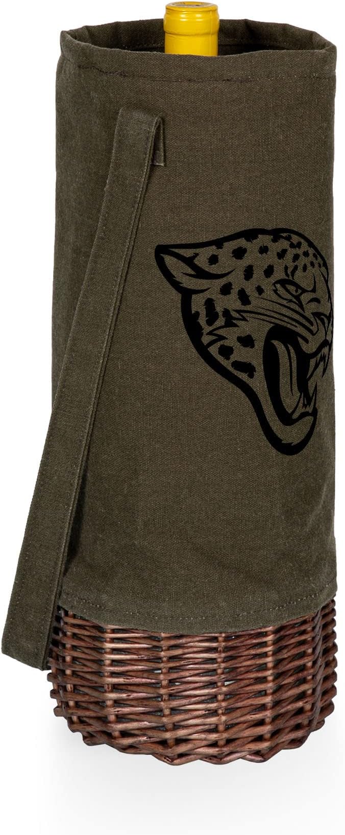 PICNIC TIME NFL Unisex-Adult NFL Malbec Insulated Canvas and Willow Wine Bottle Basket