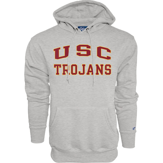 Blue 84 Men's USC Trojans Hoodie Arched Grey, Grey, XX-Large