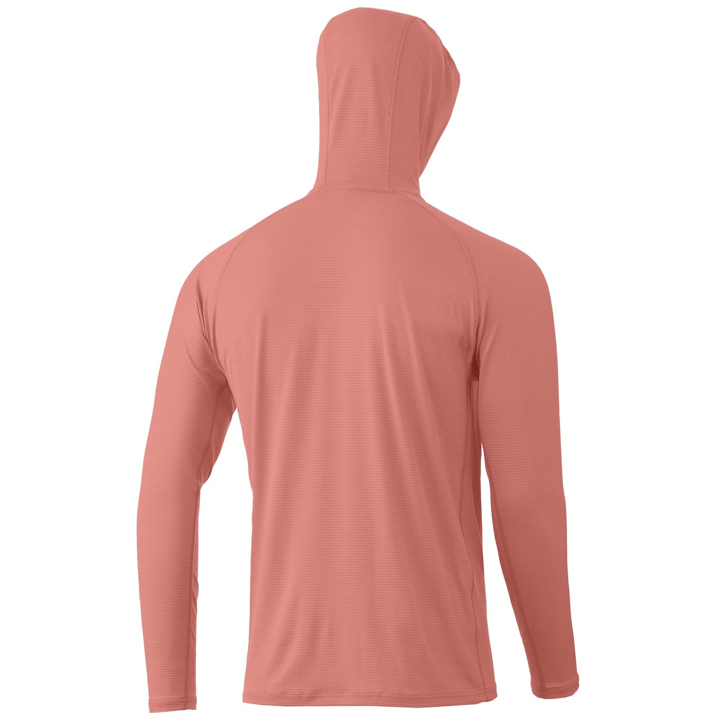 HUK Men's Standard A1A Hoodie, Quick-Dry Hooded Fishing Shirt with Built in Neck Gaiter, Neon Orange