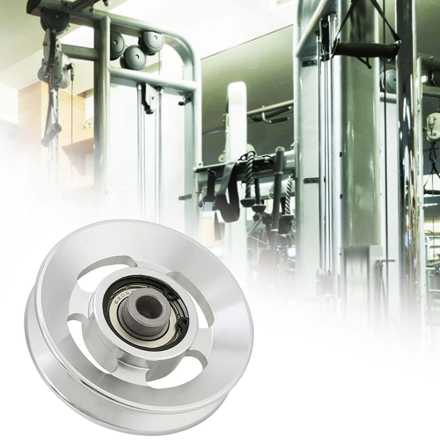 Gueiddi Aluminum GYM Pulley Wheel, Universal Aluminum Alloy Bearing Pulley Wheel for Cable Machine Gym Equipment Part Garage Door (Blue 88-90mm)