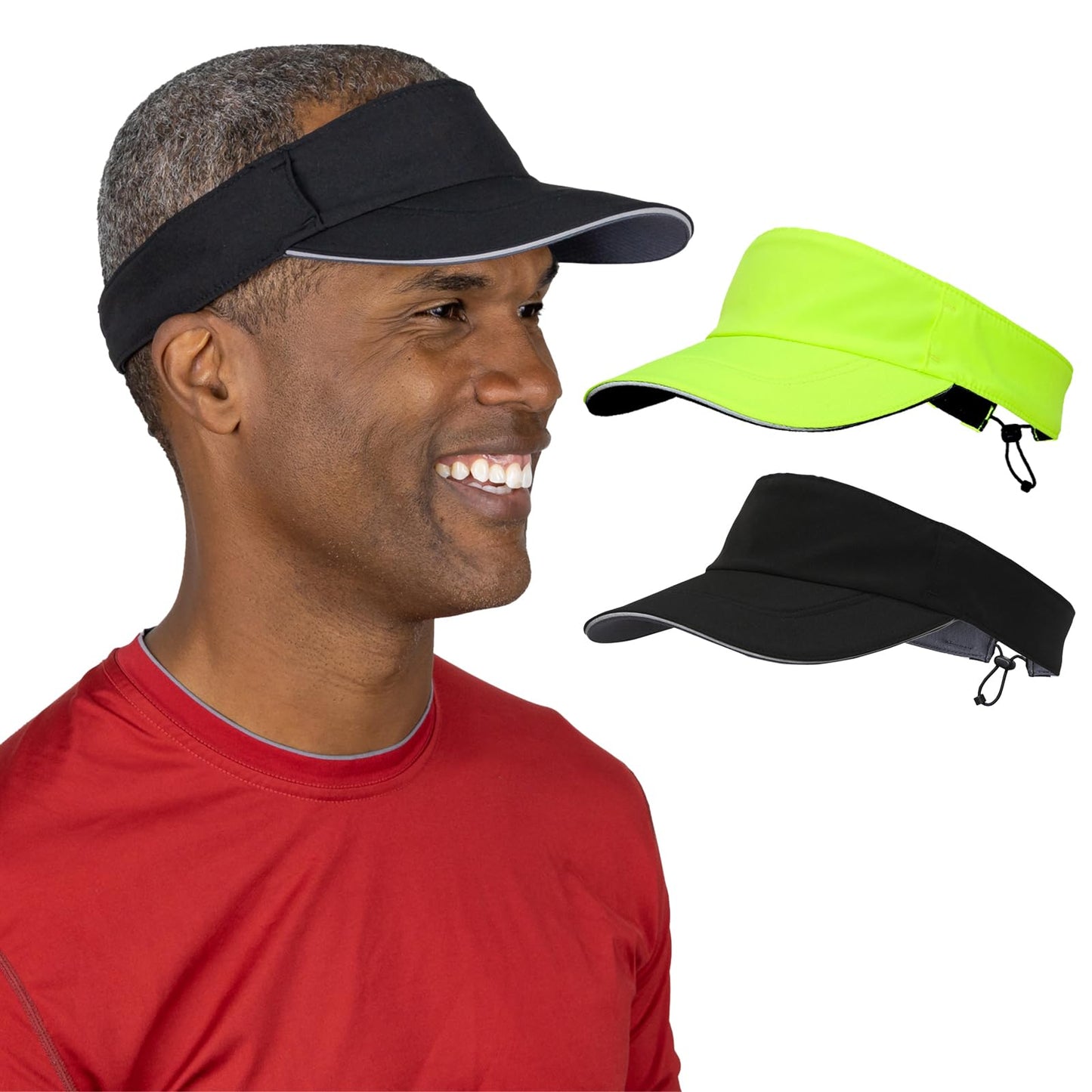 TrailHeads Sun Visor Hat for Men - Recycled Golf Visors for Men - Mens Running Visor for Tennis, Sports, Workouts