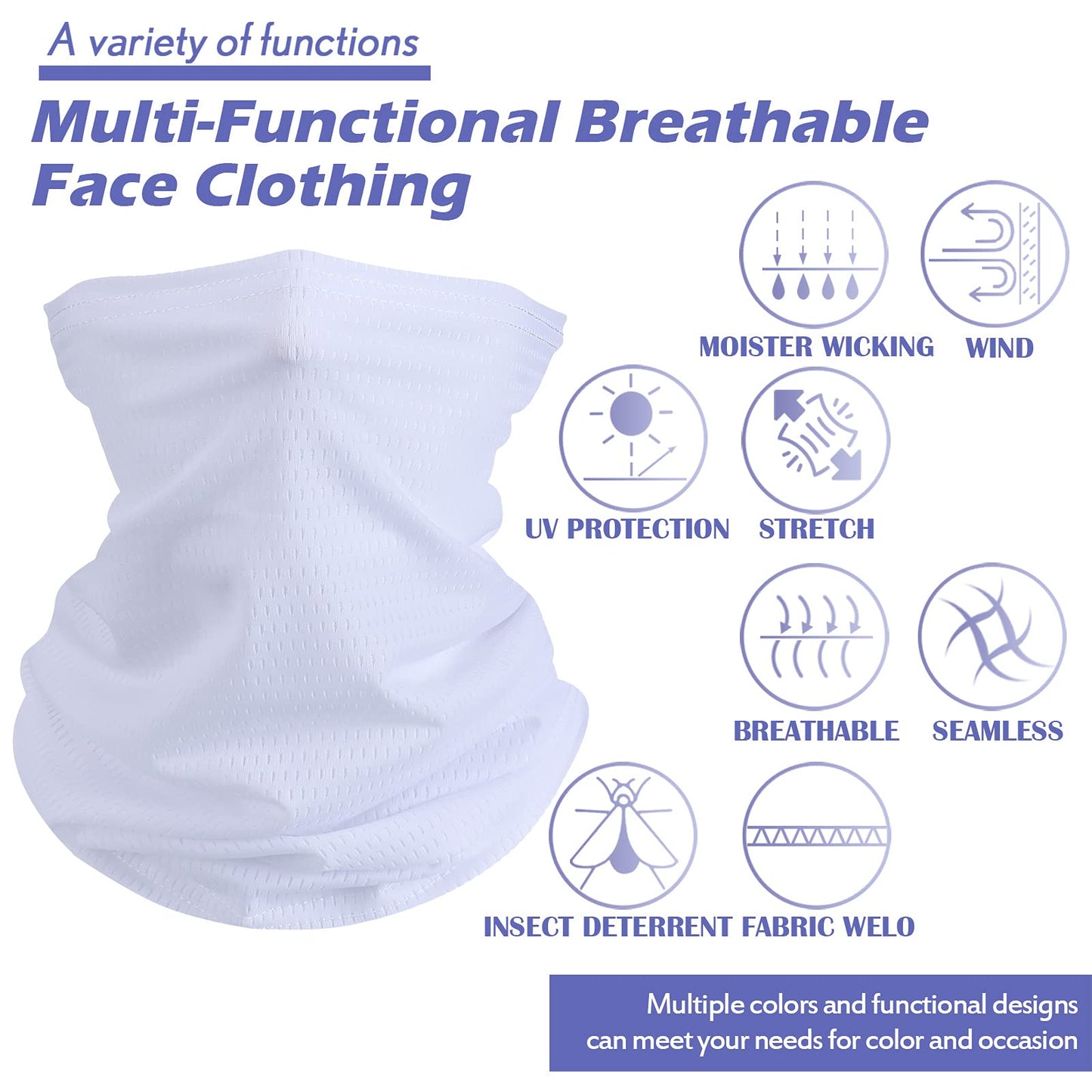 Geyoga 6 Pieces Winter Face Mask for Men Ski Mask Neck Gaiters Scarf Face Covering Balaclava Fishing Cycling Running Windproof Bandana (Classic Colors)