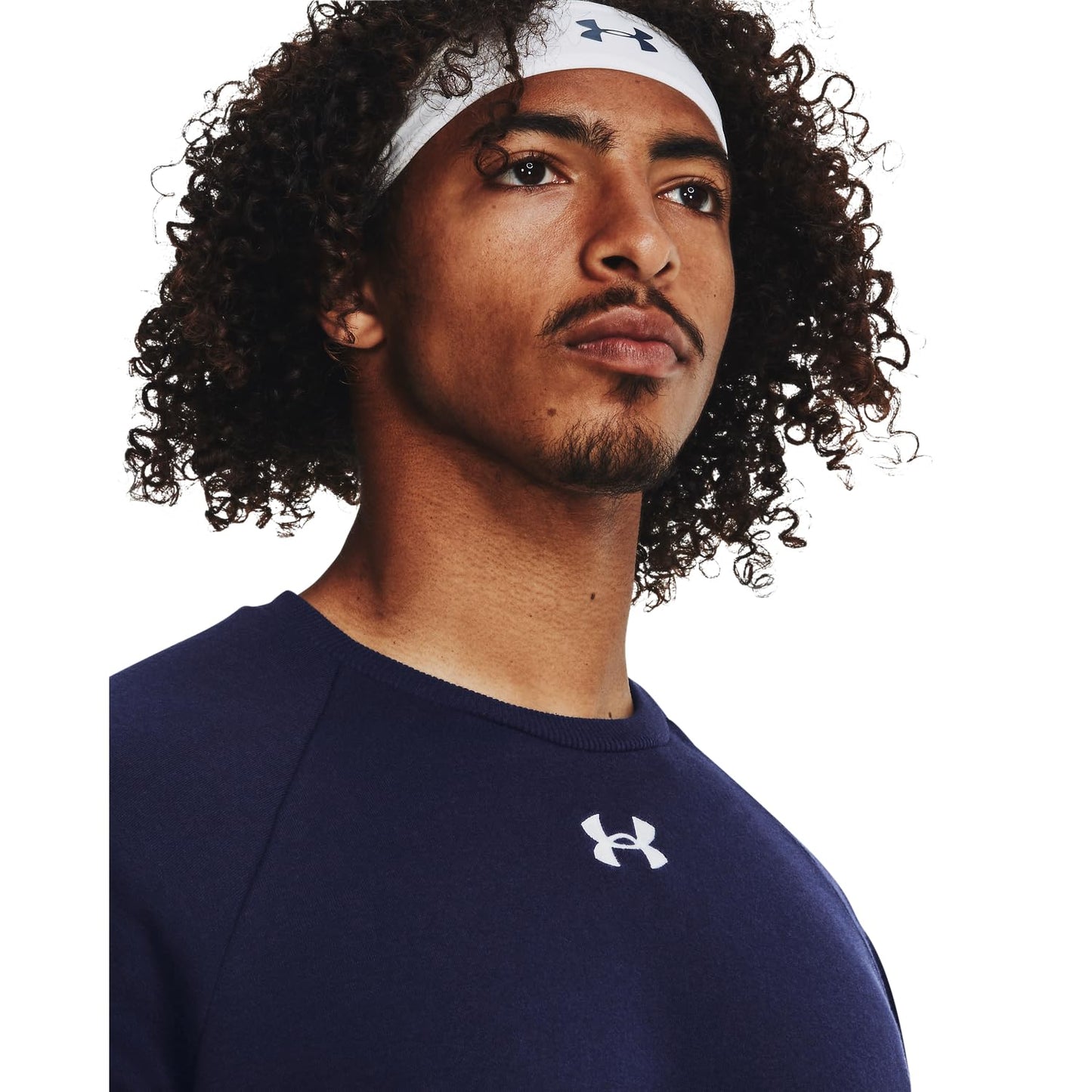 Under Armour Men's Rival Fleece Crew, (410) Midnight Navy / / White, 4X-Large Tall