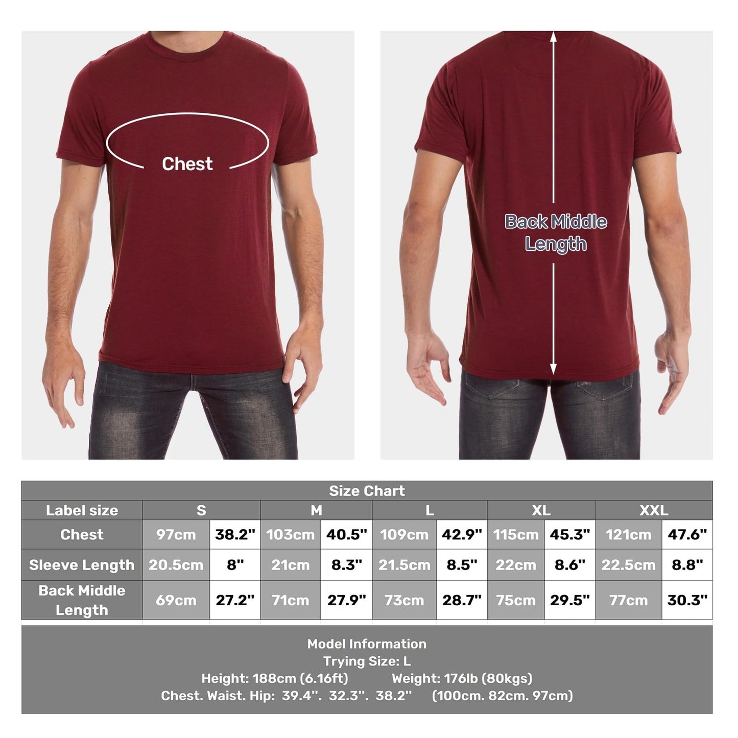 MERINNOVATION Merino Wool T-Shirt Mens Wicking Merino Wool Undershirt Lightweight Base Layer (Wool Socks Included Cabernet