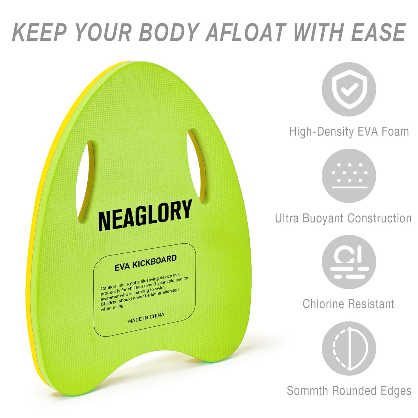 NEAGLORY 5 Pieces Water Aerobics Set Aquatic Exercise Set Pool Fitness Equipment Foam Water Dumbbell, Swim Kickboard, Pull Buoy, Aquatic Swim Belt for Water Exercise, Green