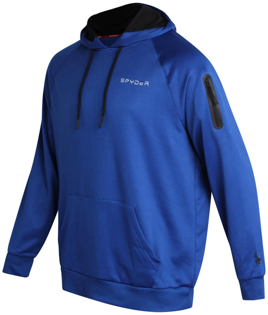 Spyder Men's Active Sweatshirt – Fitted Performance Tech Fleece Hoodie Sweatshirt – Workout Cold Weather Pullover (S-XL), Size Large, Royal