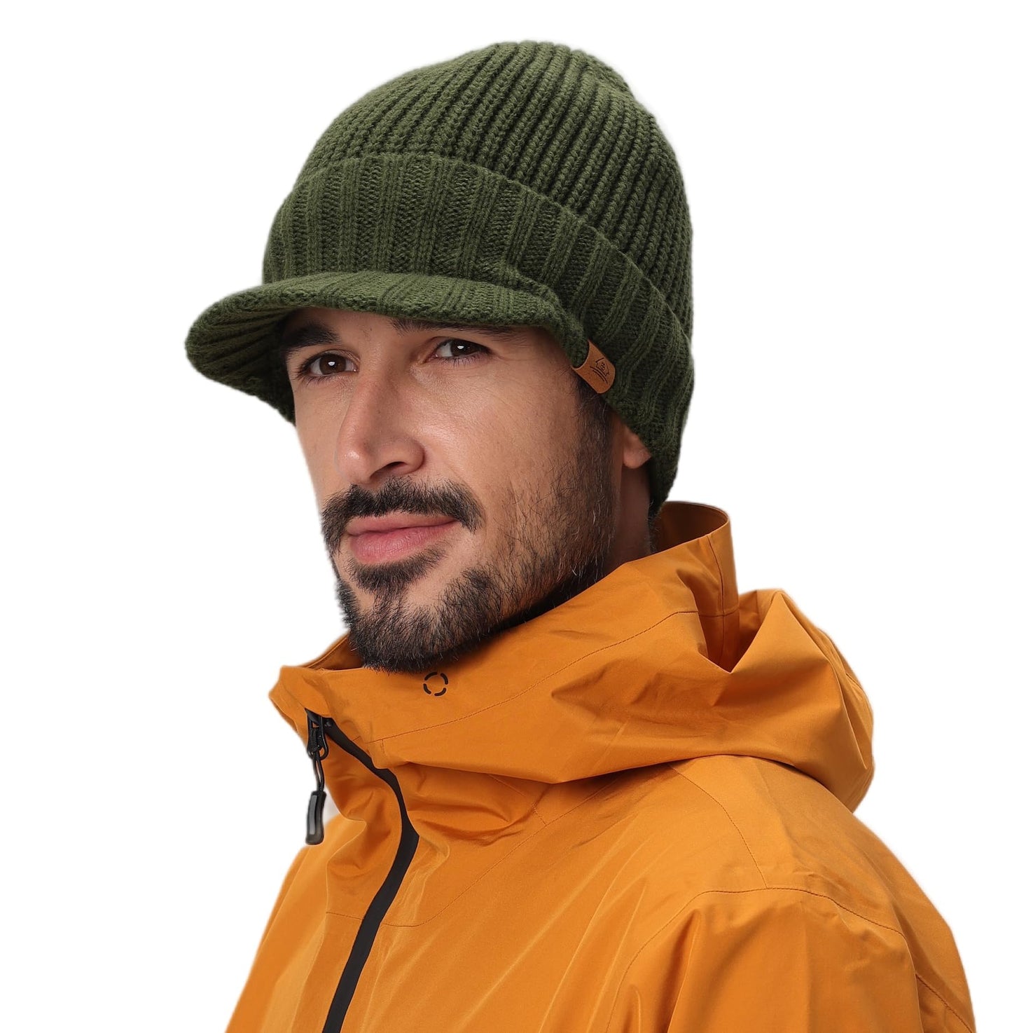 Home Prefer Men's Winter Hat Warm Wool Acrylic Fleece Knit Beanie Cap Outdoor Newsboy Beanie Hat for Men Black