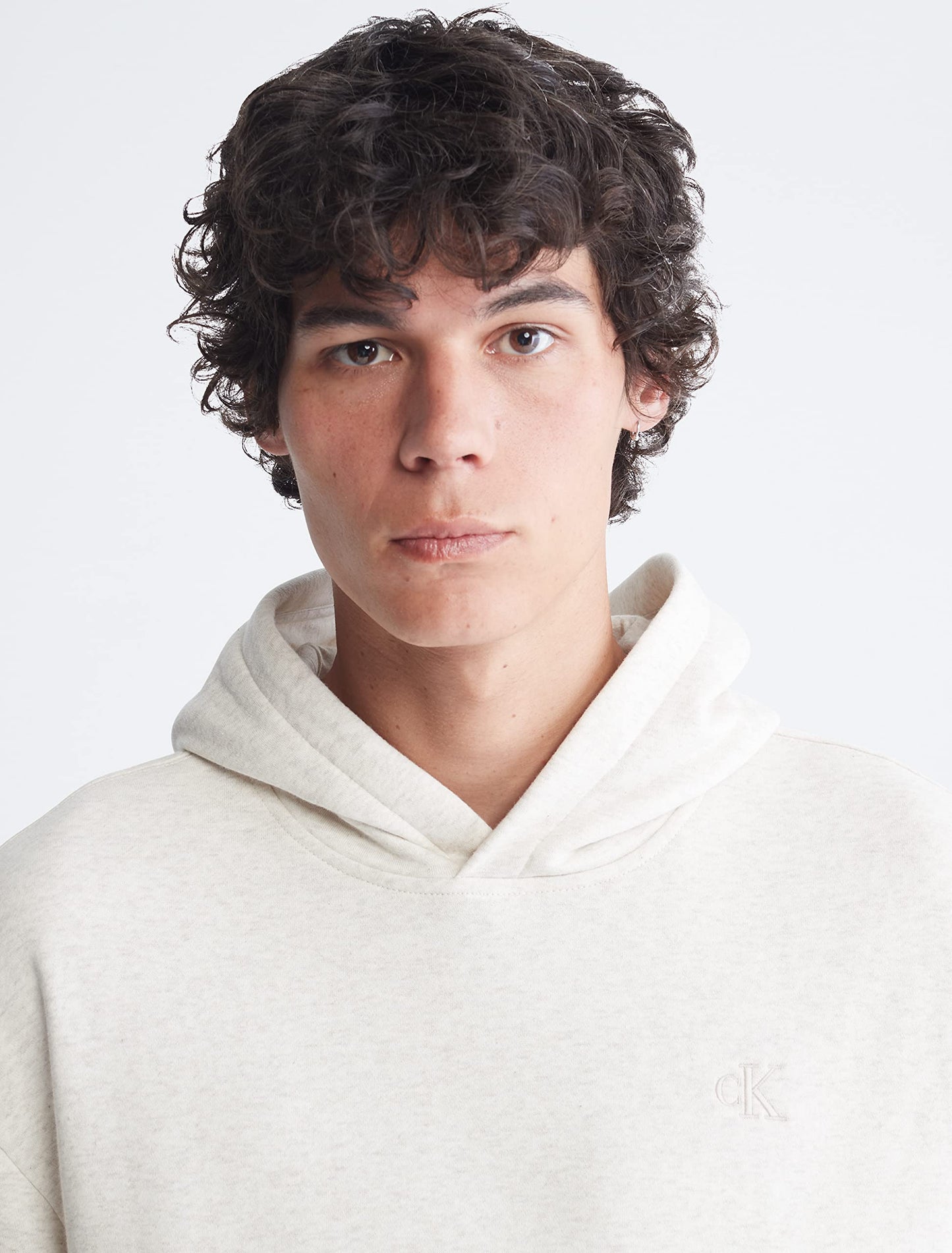 Calvin Klein Men's Relaxed Fit Monogram Logo Fleece Hoodie