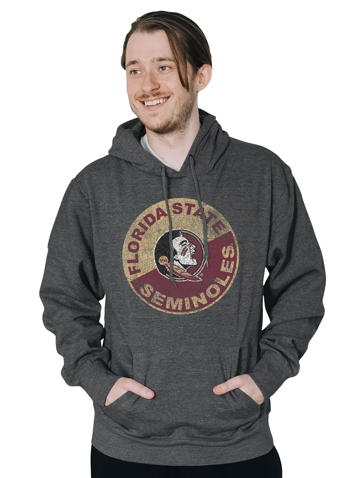 Blue 84 Men's Florida State Seminoles Hoodie Vintage Cap Dark Heather, Dark Grey, XX-Large