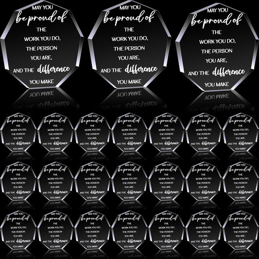 Huquary Employee Appreciation Awards for Coworker Acrylic Thank You Gift Employee of The Month May You Be Proud of The Work You Do Keepsake for Retirement Farewell(24 Pcs,Octagon)