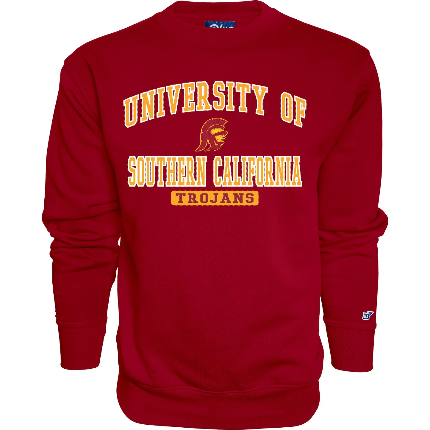 Blue 84 Men's USC Trojans Crewneck Sweatshirt Twill Applique Team Color, Team Color, XX-Large