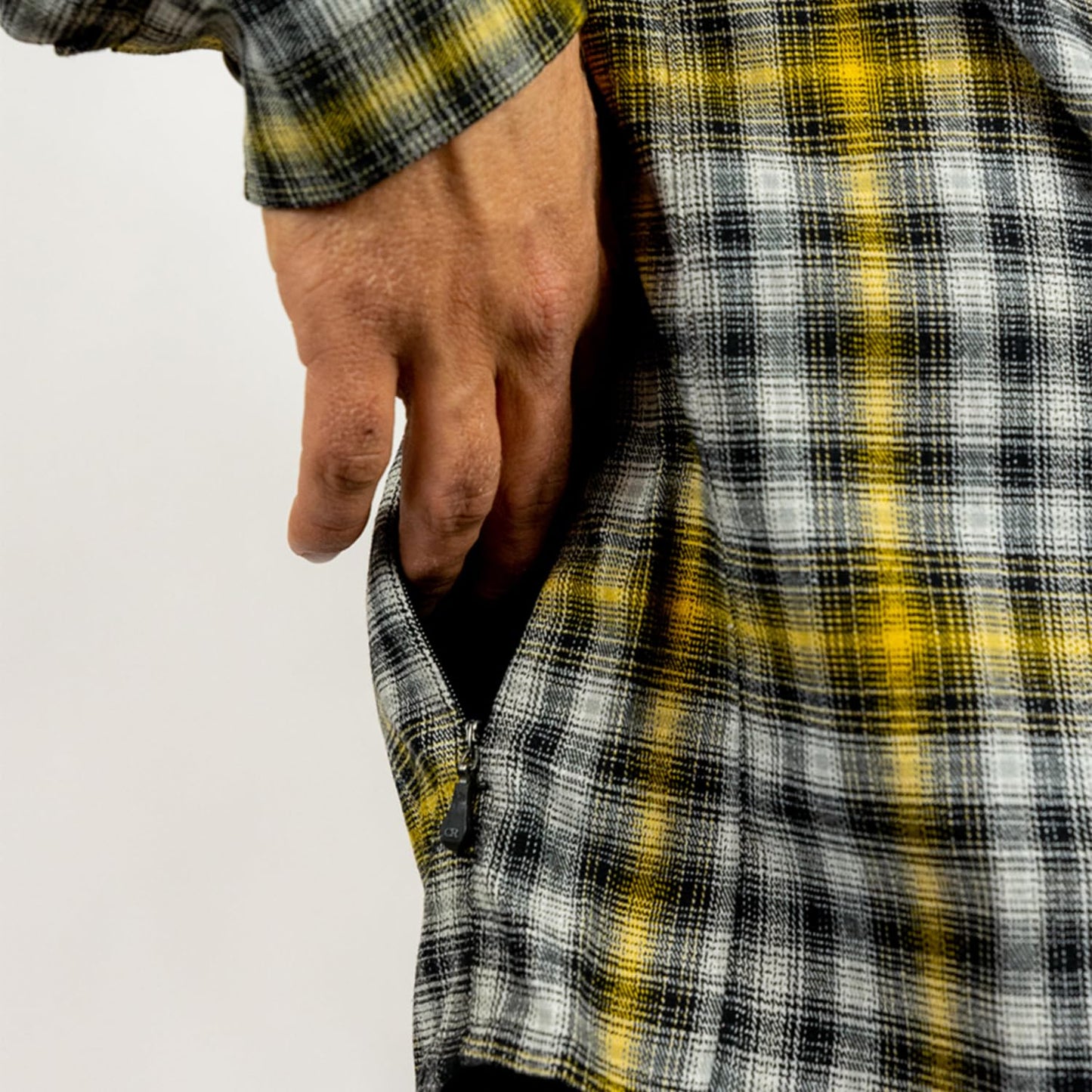 Club Ride Apparel Daniel Flannel Long Sleeve Shirt - Men's Snap Down Cycling Top - Black Bumble - Small