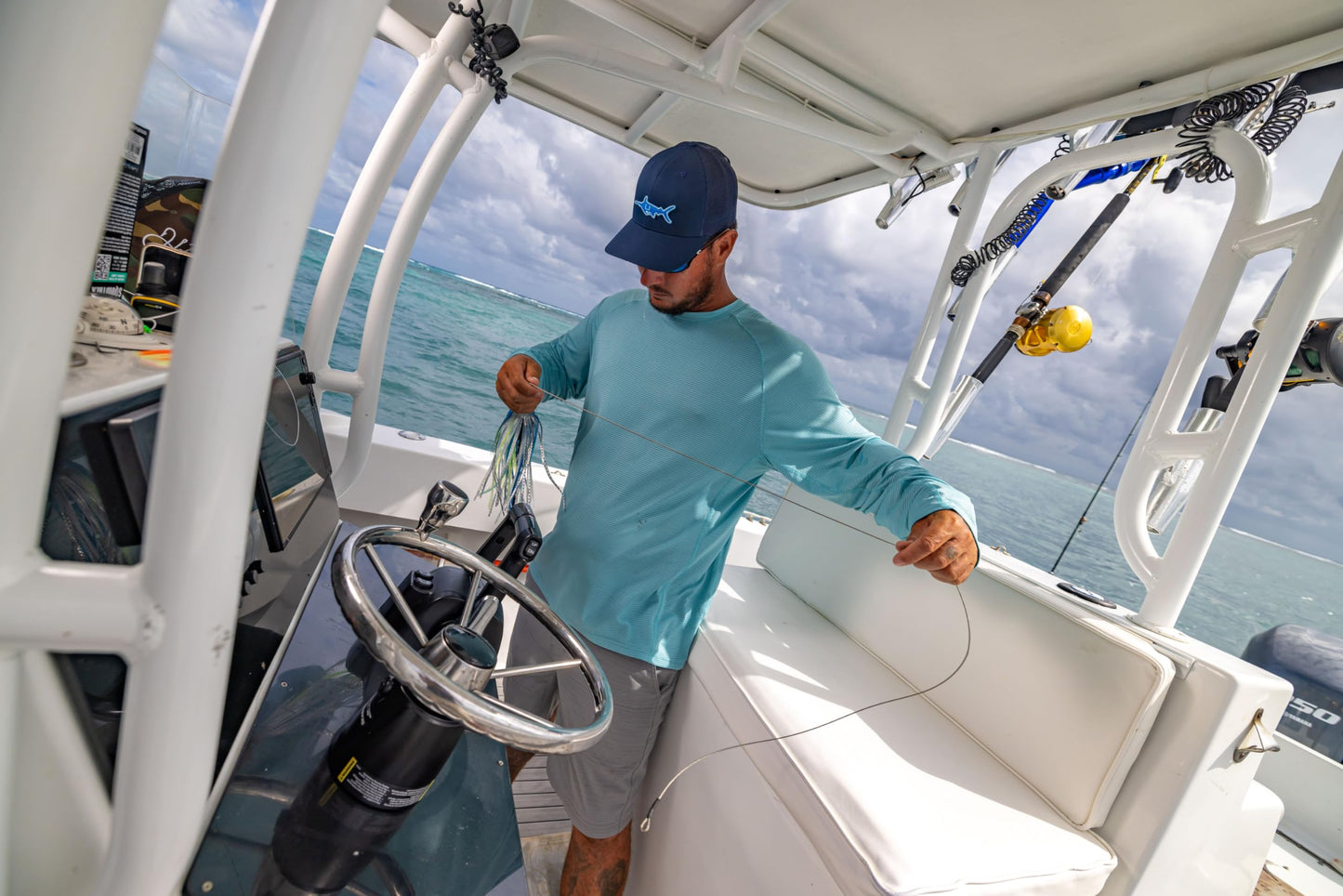 HUK Men's Standard A1A Crew, Quick-Dry, Breathable Fishing Shirt, Naval Academy