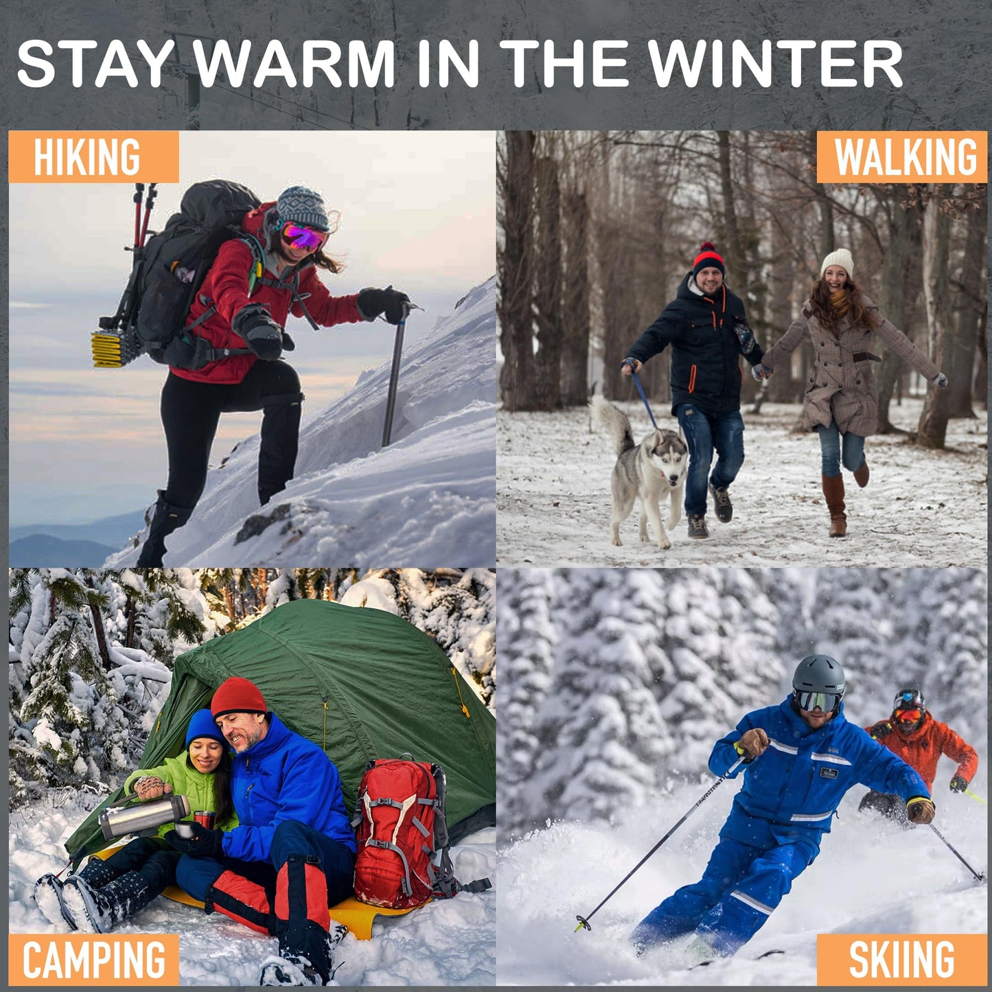 NevEND 3 Pairs Men's Winter Thermal Boot Thick Insulated Heated Wool Socks For Cold Weather Outdoor Activities Strip