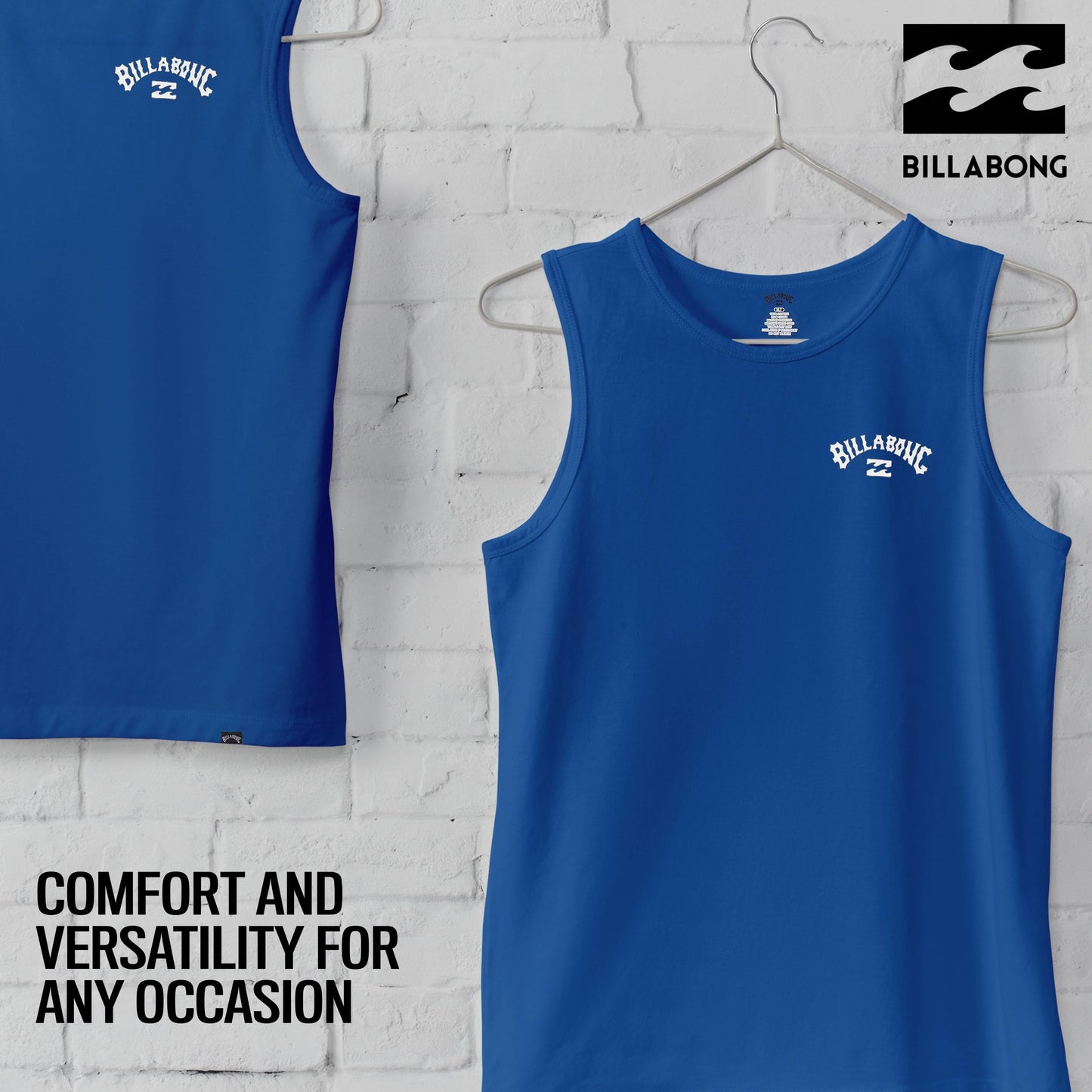 Billabong Big and Tall Sleeveless Shirts for Men - Cotton Mens Muscle T Shirts Royal