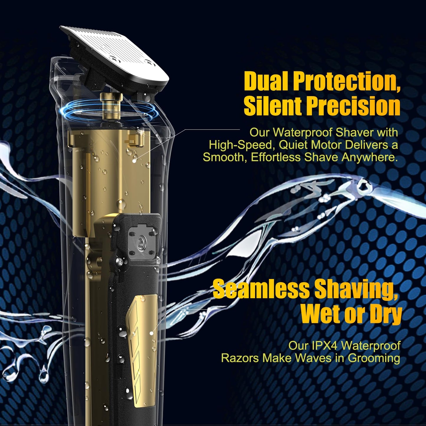 Beard Trimmer Hair Clipper for Men,All in One Men's Grooming Kit with Cordless Rechargeable Hair & Nose Trimmer Electric Shaver,Low Noise Moter & Stainless Steel Blade, IPX4 Waterproof Extra Long Life