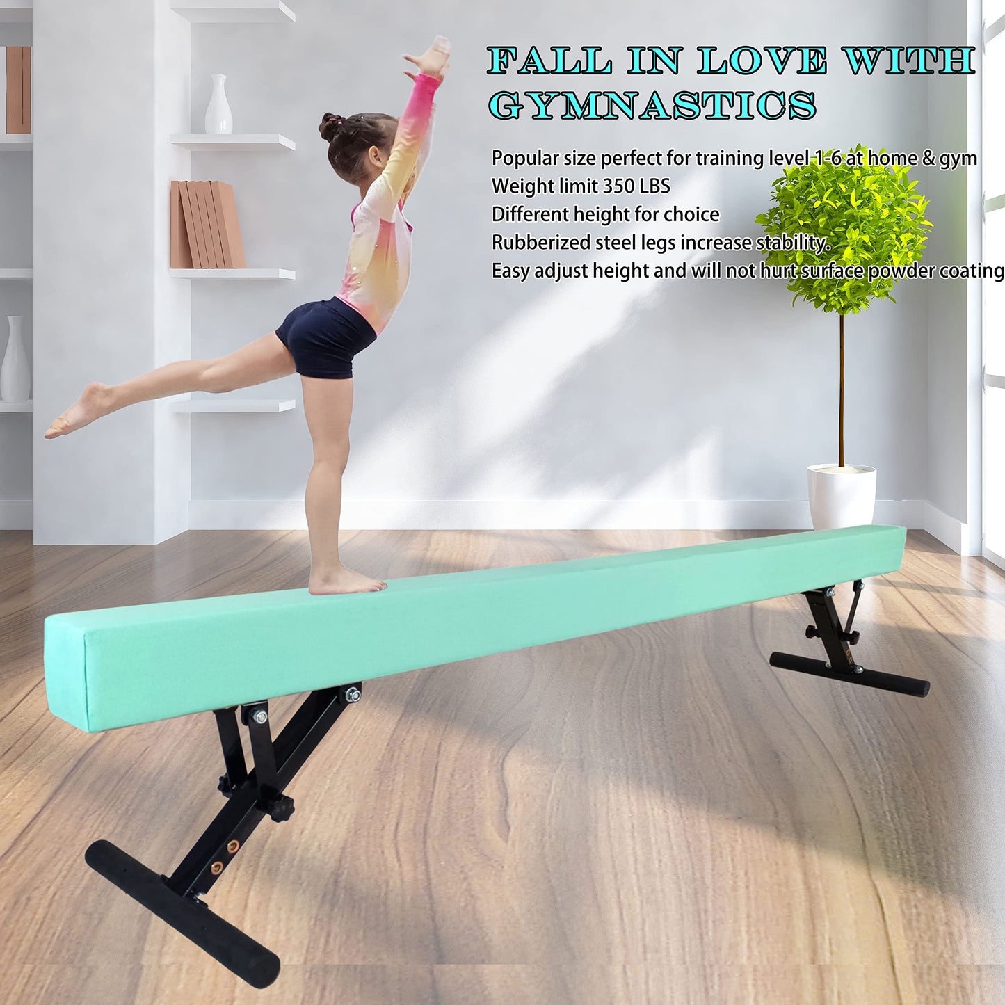Seliyoo Adjustable Balance Beam,8FT gymnasitcs Beam, Balance Beam for Kids Ages 3-20,high and Lower Floor Beam,Gym Equipment for All Skills Practice at Home
