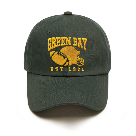 3D Embroidered Green Bay Hat for Men Women, Unisex Adjustable Baseball Cap Trucker Hats for American Football Fans Gifts