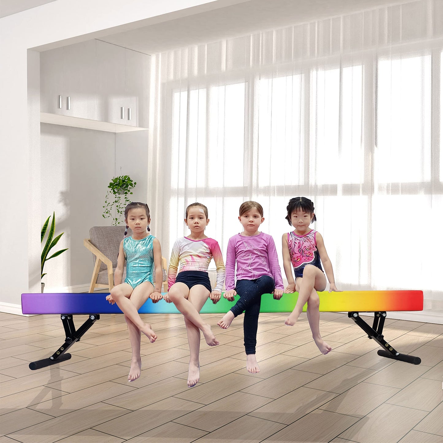 Seliyoo Adjustable Balance Beam,8FT gymnasitcs Beam, Balance Beam for Kids Ages 3-20,high and Lower Floor Beam,Gym Equipment for All Skills Practice at Home