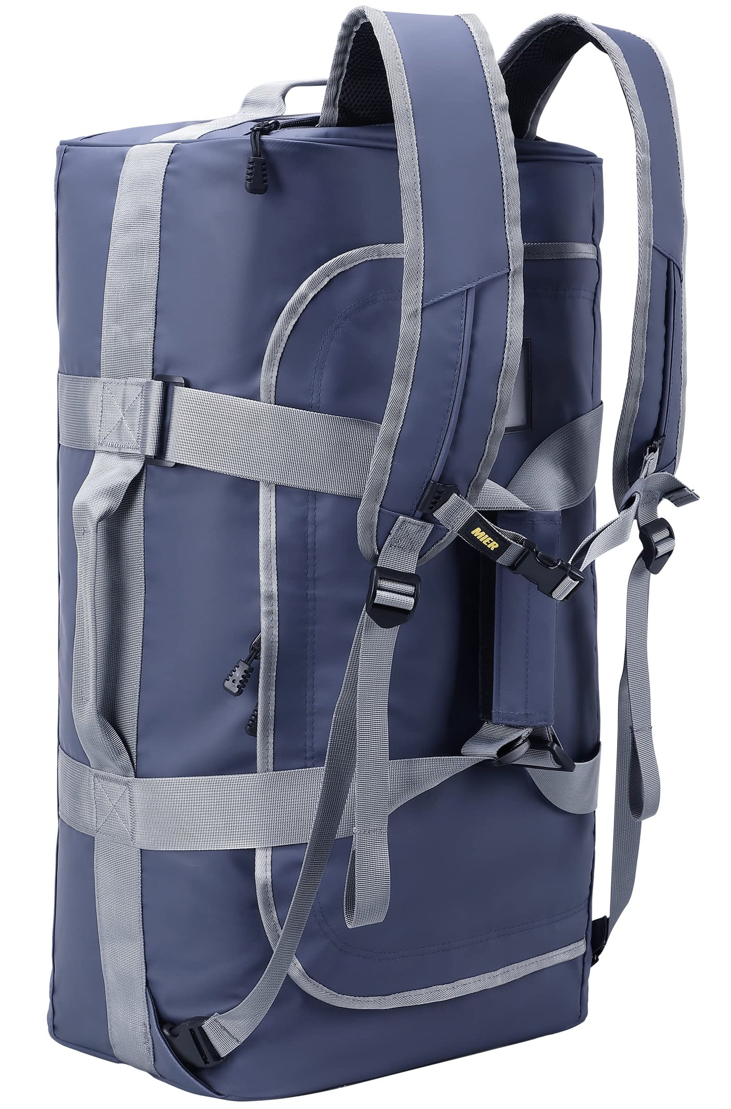 MIER 60L Large Backpack Duffle for Men Heavy Duty Duffel Bag with Backpack Straps for Travel, Gym, Sports, Convertible and Water Resistant, Haze Blue