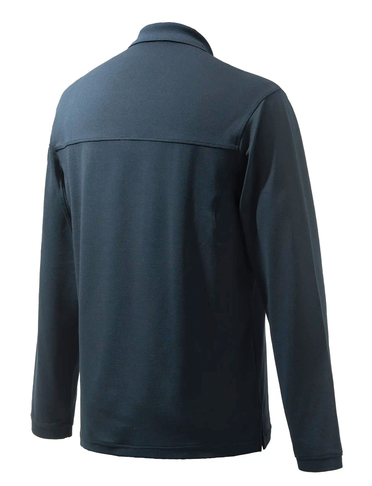 Beretta Men's Hunting Outdoor Casual Fashion Lightweight Training Sun Protection Long Sleeve Miller Polo Shirt, Dark Blue, L