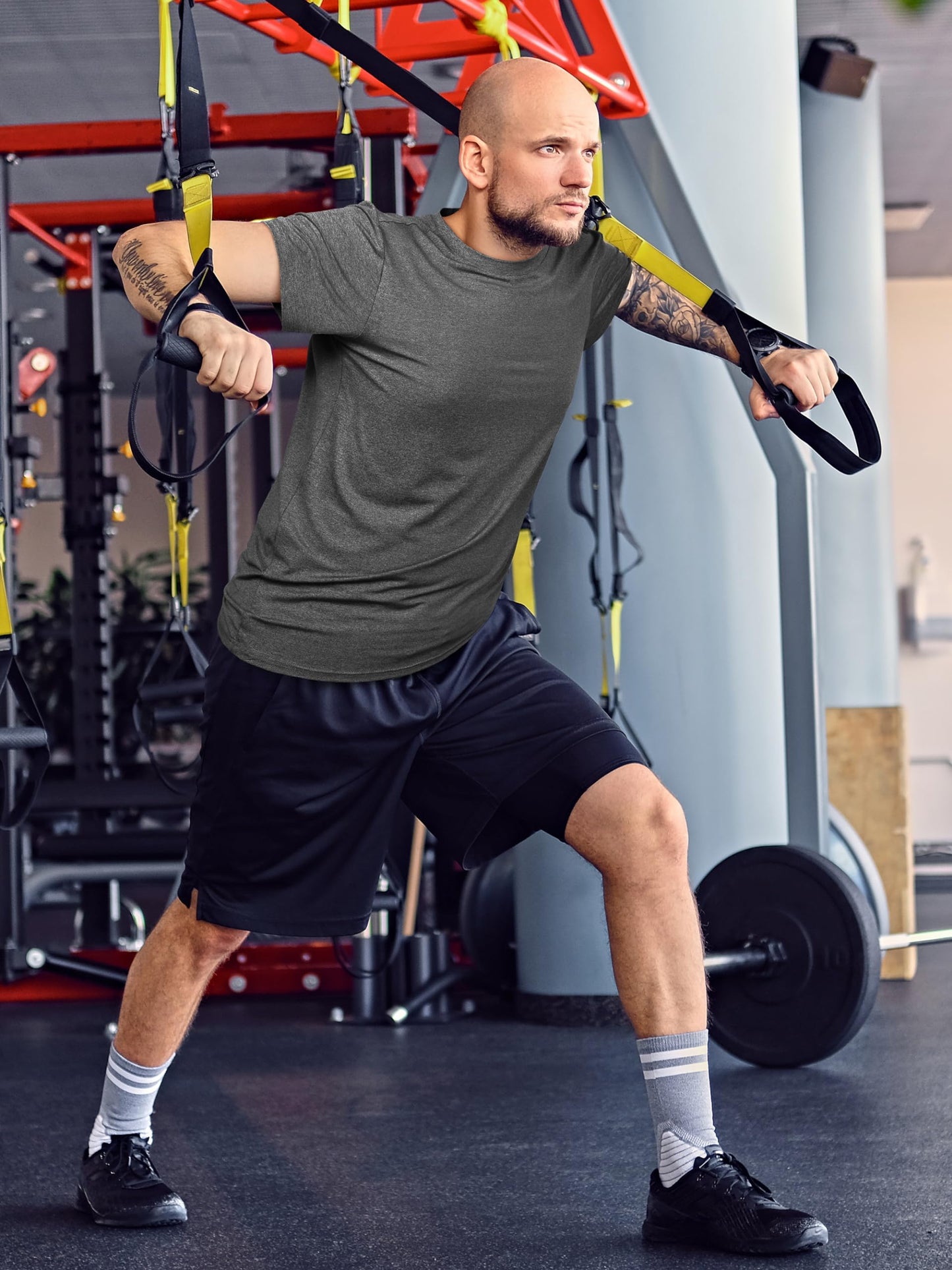 URATOT Men's Workout Shirts Short Sleeve Dry Fit Crew Neck Athletic T-Shirts Running Gym Active Lightweight Tee Top