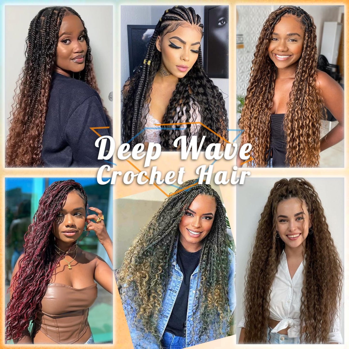 Eerya Long Curly Braiding Hair 18 Inch 2 Packs Blonde Ocean Wave Crochet Hair for Black Women Deep Wave Braiding Hair for Boho Braids (18 inch, #613)