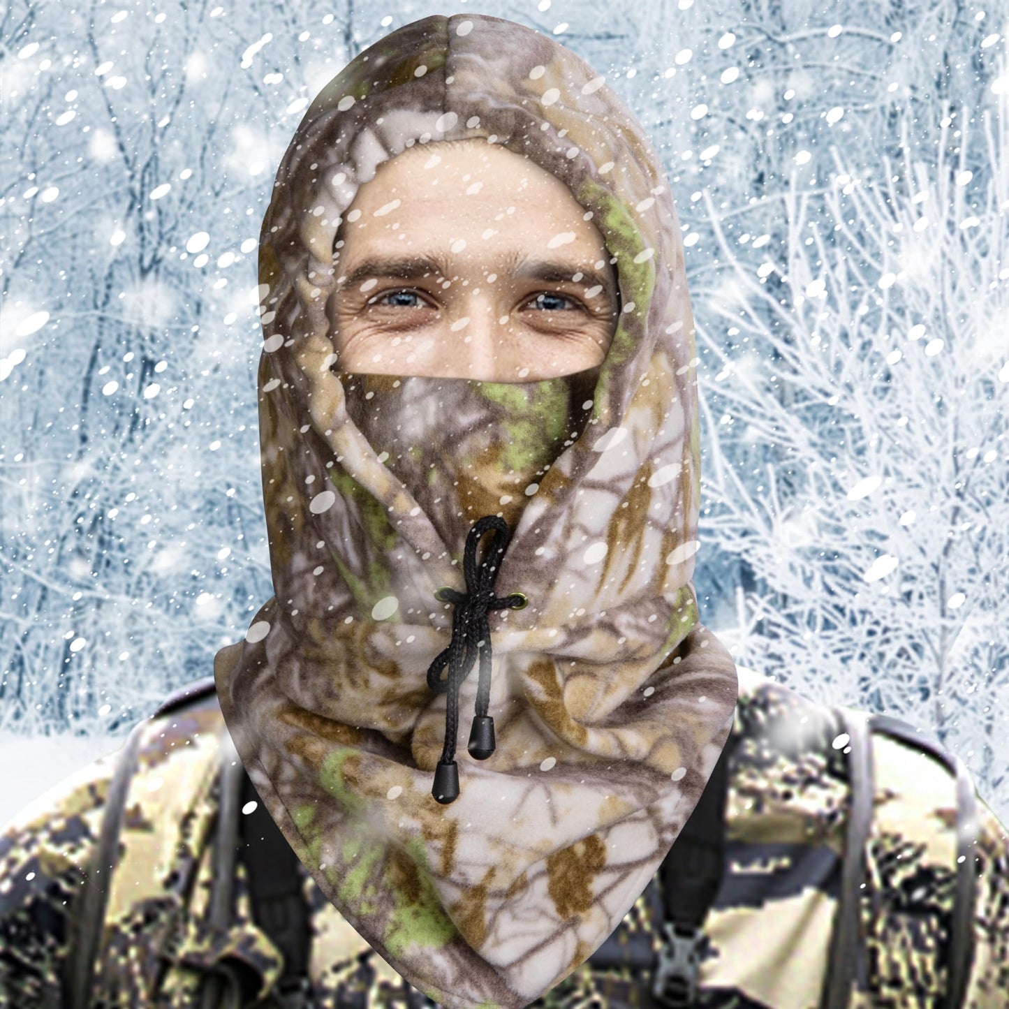 Watayo Hunting Face Mask for Cold Weather- Winter Camouflage Balaclava Face Mask- Windproof Balaclava Ski Warmer Face Cover for Men Hunting Camping