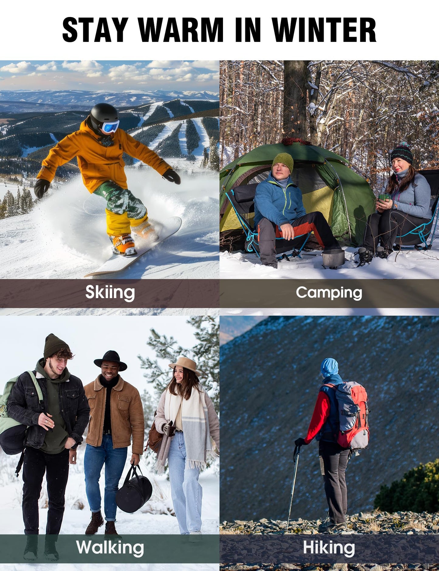 Yeblues 5 Pairs Thick Wool Socks Mens, Warm Winter Fuzzy Socks,Soft Wool Hiking Socks Men Moisture Wicking Boot Socks(size 6-11)