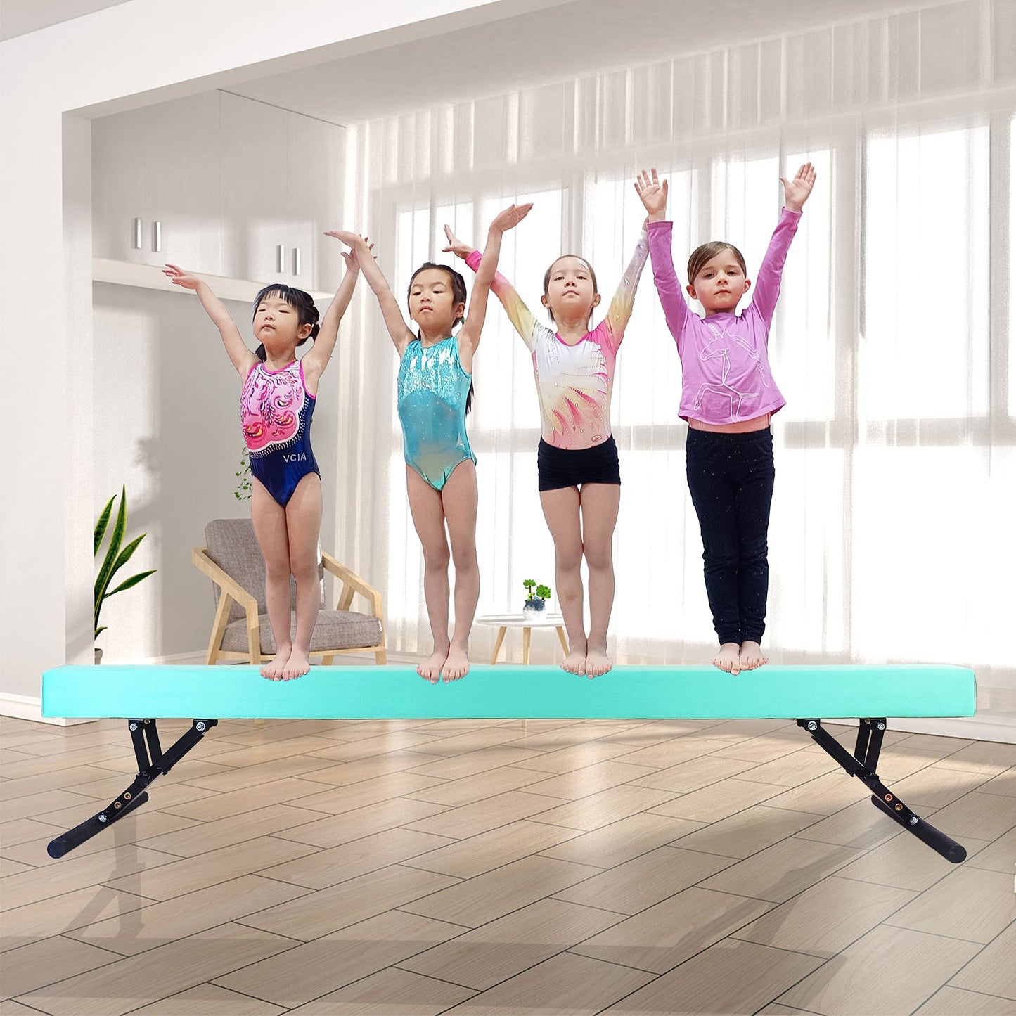 Seliyoo Adjustable Balance Beam,8FT gymnasitcs Beam, Balance Beam for Kids Ages 3-20,high and Lower Floor Beam,Gym Equipment for All Skills Practice at Home