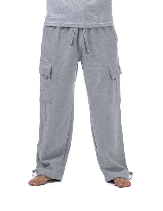 Pro Club Men's Heavyweight Fleece Cargo Pants, Heather Gray, 2X-Large