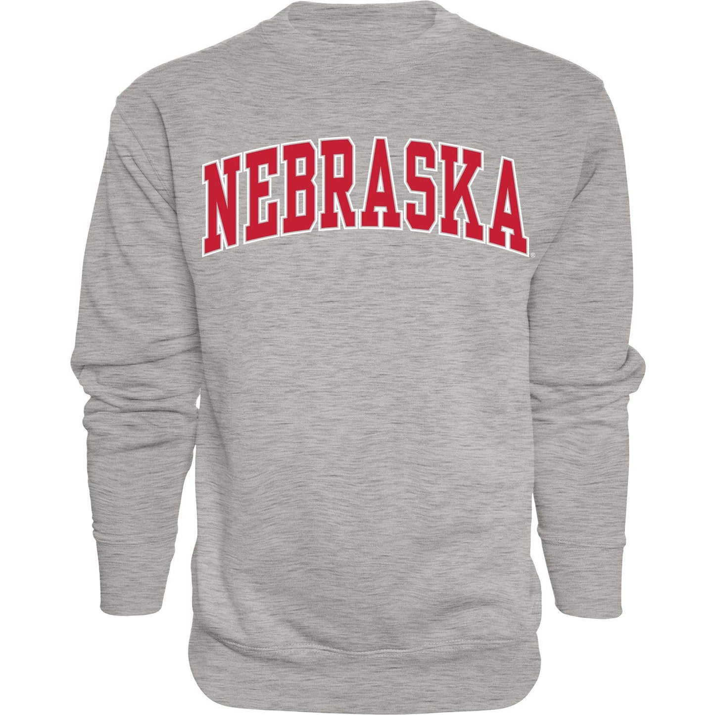 Blue 84 Men's Nebraska Cornhuskers Arching Team Name Dark Heather Crewneck Sweatshirt, Nebraska Cornhuskers Dark Heather, Medium