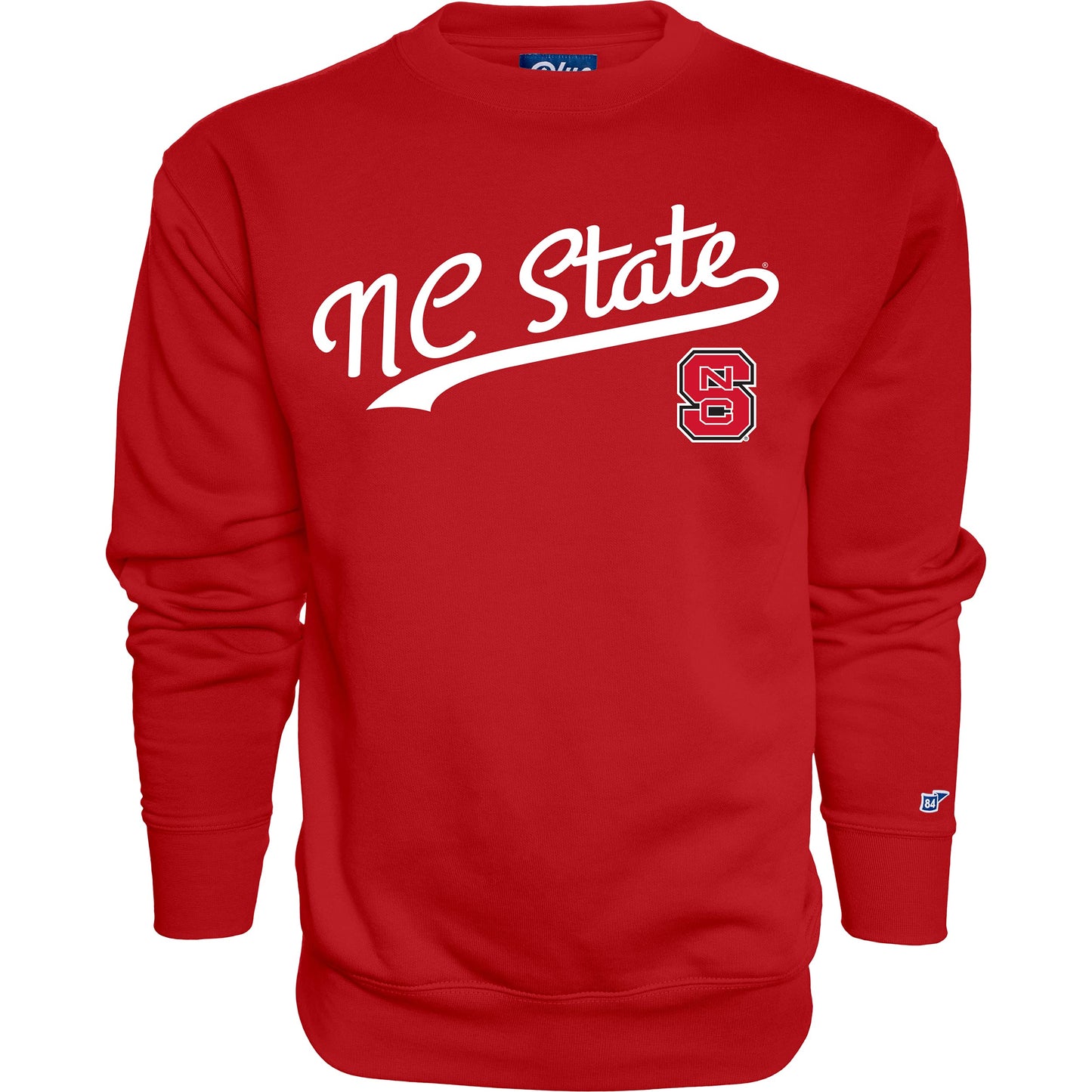 Blue 84 Men's North Carolina State Wolfpack Crewneck Sweatshirt Cursive Team Color, Team color, Large