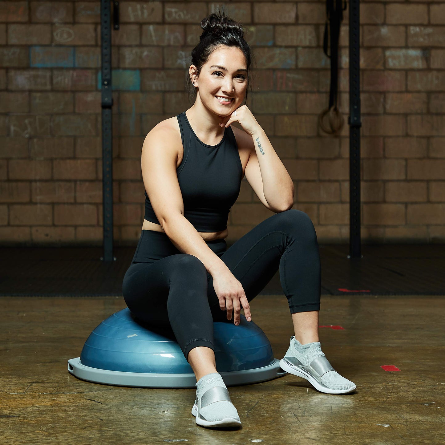 Bosu Pro Multi Functional Home Gym 26 Inch Full Body Balance Strength Trainer Ball Equipment with Guided Workouts and Pump, Pink