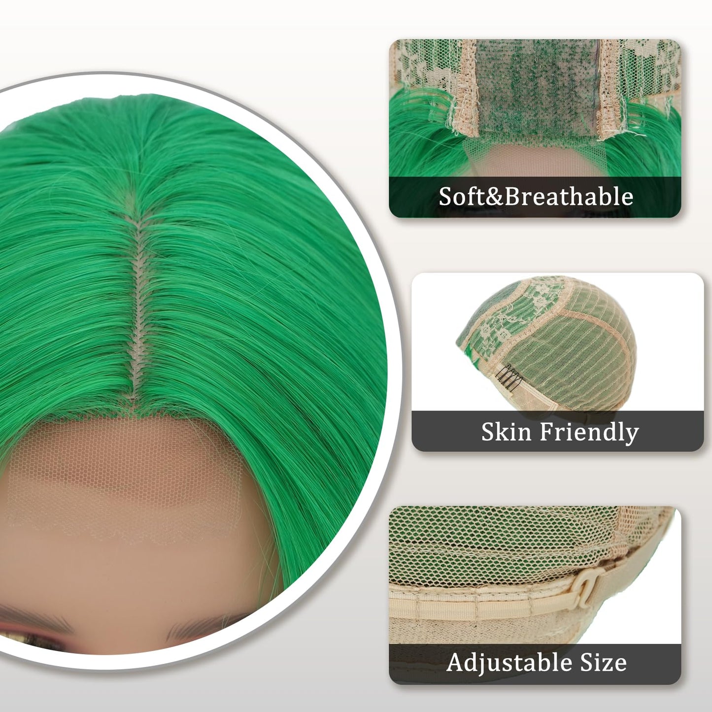 YBYMCAI Green Wig - Long Green Wavy Wigs for Women Middle Part Green Wig 26 inch Natural Curly Synthetic Wig Heat Resistant Fiber Wigs for Daily Party Use