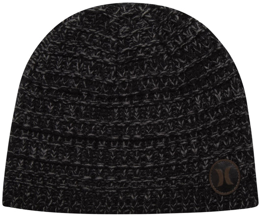 Hurley Men's Winter Hat - Loose Knit Marled Beanie, Black